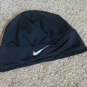 Nike Black Beanie with Silver Logo